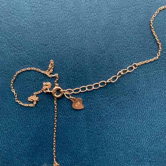 Rose Gold & .925 Sterling Silver Star & Crescent Moon Celestial Necklace - Picture 4 of 6